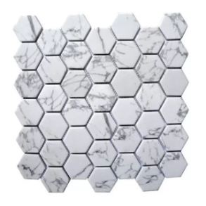 Arabescato Hexagon - glass tile